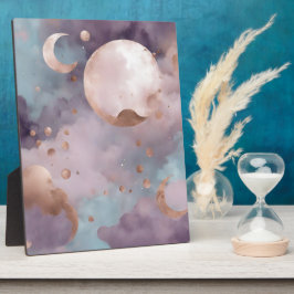 ピンクのAIアートの月 フォトプラーク