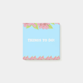 ピンクのAnemonesのBlue Post-It Notesを実行する ポストイット