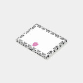 ピンクのAppleのダマスク織の先生 ポストイット (アングル)