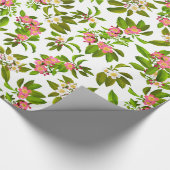 ピンクのAppleの花の花の包装紙 ラッピングペーパー (角)