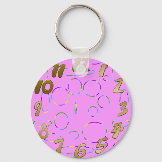 ピンクのApple Watchバンドキーチェーンの大きなループ キーホルダー (正面)