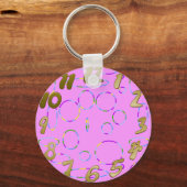 ピンクのApple Watchバンドキーチェーンの大きなループ キーホルダー (正面)