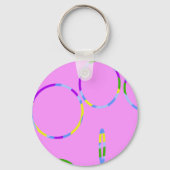 ピンクのApple Watchバンドキーチェーンの大きなループ キーホルダー (裏面)