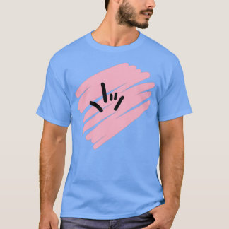 ピンクのaslのilyの手のサイン tシャツ