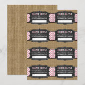 ピンクのBaby Q おむつくじチケット, 女の子 bbq 招待状 (正面/裏面)