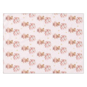 ピンクのboho tedbear女の子の赤ちゃんシャワー テーブルクロス (正面(横))