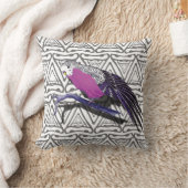 ピンクのBudgieの鳥のクッションの三角形パターン クッション (ブランケット)