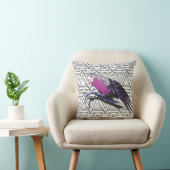 ピンクのBudgieの鳥のクッションの三角形パターン クッション (椅子)