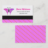 ピンクのBurtterflyのお母さんカード コーリングカード (正面/裏面)