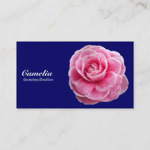 ピンクのCamelia -濃紺000066 名刺