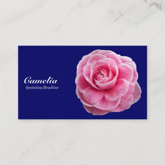 ピンクのCamelia -濃紺000066 名刺 (正面)