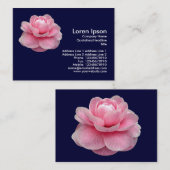 ピンクのCamelia -濃紺 名刺 (正面/裏面)