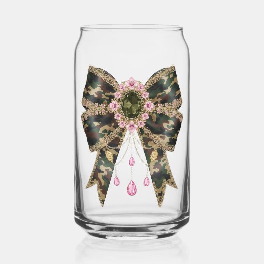 ピンクのcamuflashボウ ガラス缶 (正面)