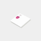 ピンクのCDプレーヤーとキスするイヤホン ポストイット (アングル)