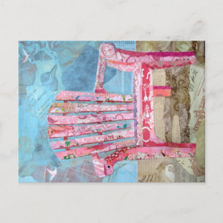 ピンクのchari -コラージュ ポストカード