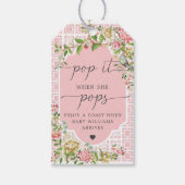 ピンクのChinoiserie彼女ポップ・アートのがポップメッセージカード ギフトタグ (正面)
