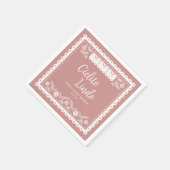 ピンクのCielito Lindo Talaveraメキシコの赤ちゃんシャワー スタンダードカクテルナプキン (角)
