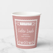 ピンクのCielito Lindo Talaveraメキシコの赤ちゃんシャワー 紙コップ (正面)