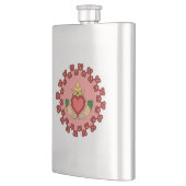 ピンクのCladdaghそして赤い結び糸細工 フラスク (左)