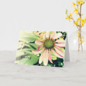ピンクのConeflower Any大事な行事のパーソナル化 カード (黄色い花)