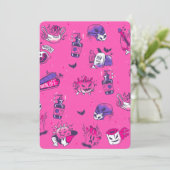 ピンクのCOVID-19ウイルス ハロウィン 気持ち悪い 招待状 (スタンド正面)