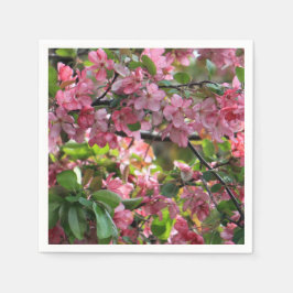 ピンクのCrabappleフローラ写真 スタンダードカクテルナプキン