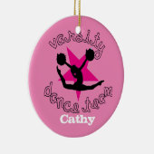 ピンクのCustomizeableのダンスのチームオーナメント セラミックオーナメント (右)