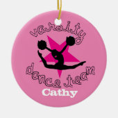 ピンクのCustomizeableのダンスのチームオーナメント セラミックオーナメント (正面)