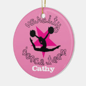 ピンクのCustomizeableのダンスのチームオーナメント セラミックオーナメント (左)