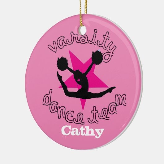 ピンクのCustomizeableのダンスのチームオーナメント セラミックオーナメント (左)