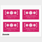 ピンクのD20サイコロ ゲーマー向け Save the Date ステッカー (シート)