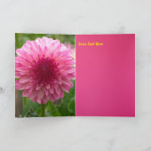ピンクのDaliaのハッピーバースデーの花 カード (内部)