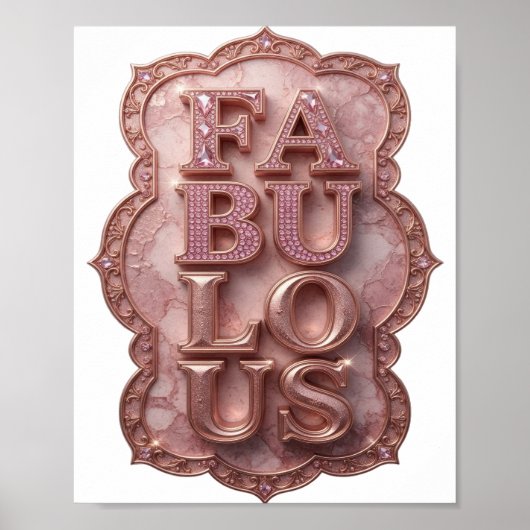 ピンクのFABULOUS オリジナルデザイン ポスター (正面)