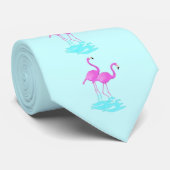 ピンクのFlamingoTie ネクタイ (ロール)