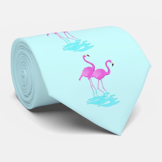 ピンクのFlamingoTie ネクタイ (ロール)