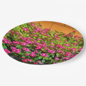 ピンクのFlowersvPaperプレート ペーパープレート (アングル)