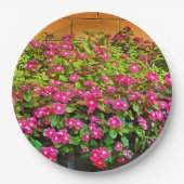 ピンクのFlowersvPaperプレート ペーパープレート (正面)
