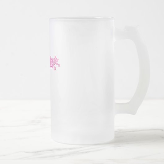 ピンクのGeekette フロストグラスビールジョッキ (右)