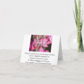 ピンクのGladsは空白のなメッセージカード感謝していしています サンキューカード (裏面)