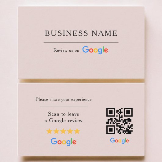 ピンクのGoogleレビューQRコードスパサロン 名刺