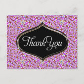 ピンクのGroovy Discoパターンありがとうはがき ポストカード (正面)