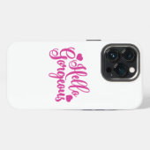 ピンクのHello Gorgeous 引用 iPhoneケース (裏面横)
