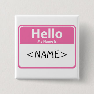 ピンクのHello My Name is, <NAME> 缶バッジ