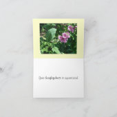 ピンクのHollyhocksは感謝していしています サンキューカード (内部)