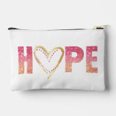 ピンクの'HOPE'メッセージとハート アクセサリーポーチ (裏面)