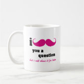 ピンクのI mustache you a question コーヒーマグカップ (左)