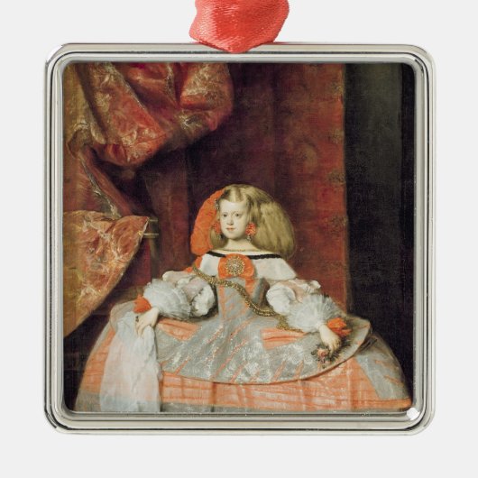 ピンクのInfantaマリアMarguerita メタルオーナメント (正面)