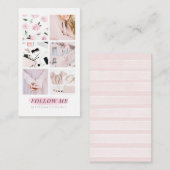 ピンクのInstagramの供給の写真のコラージュは私を後を追います 名刺 (正面/裏面)