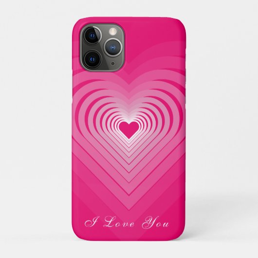 ピンクのiPhoneケースとハートと文字- I Love You Case-Mate iPhoneケース (裏)
