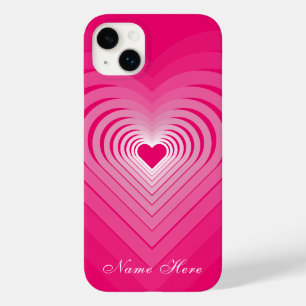ピンクのiPhoneケースとハートカスタムあなたの名前 Case-Mate iPhone 14 Plusケース